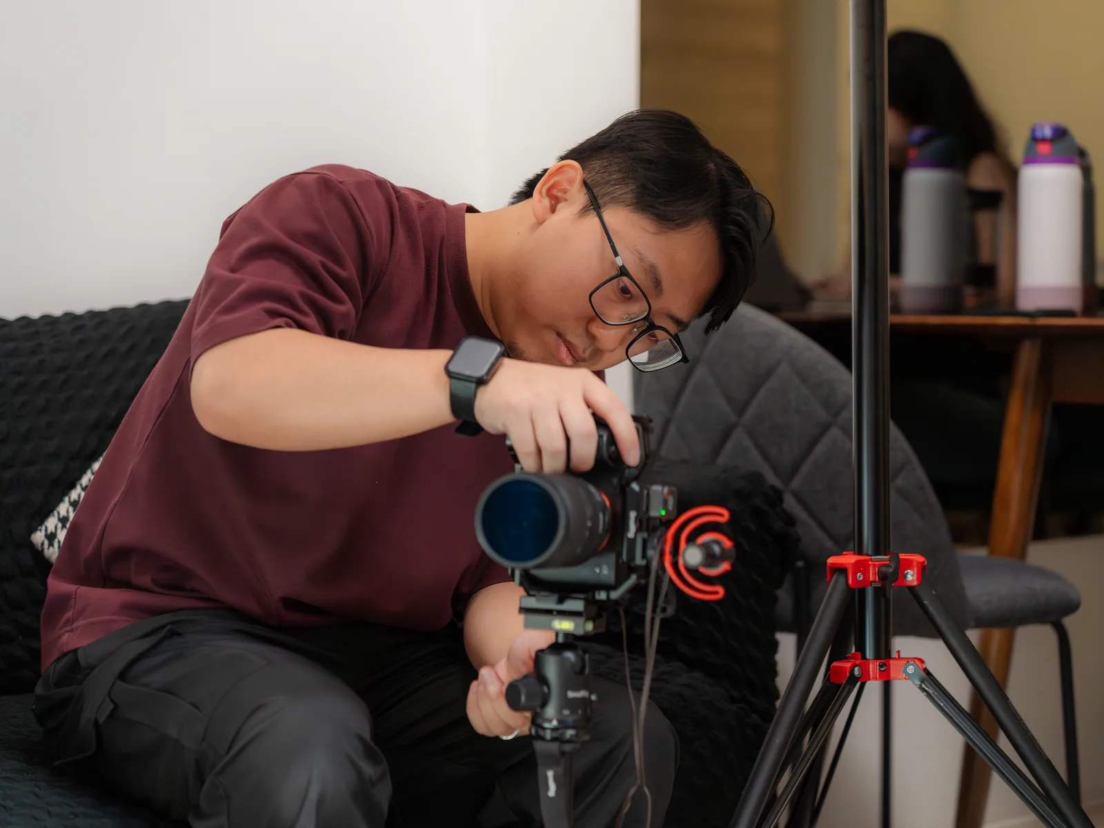 Setup kamera profesional untuk penerbitan video di Kuala Lumpur